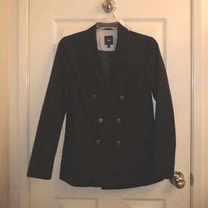 Vintage GAP Double-Breasted Blazer Black Wool-Polyester Blend Size 0